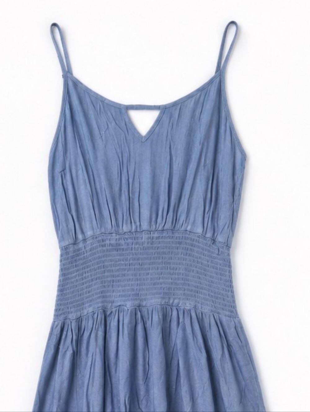 MAXI Smocked Waist Ombre Maxi Dress in Blue - Picture 3 of 5